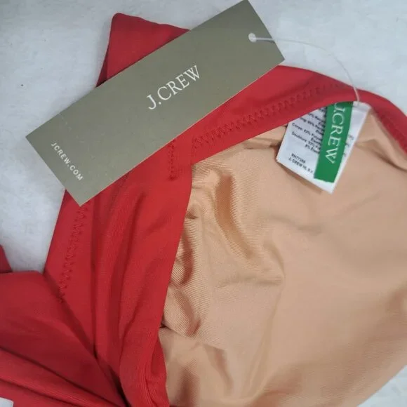 J Crew Halter Tie Back Bikini Top Small Red Bright Cerise Swim Suit BY633 J.Crew - Picture 6 of 9